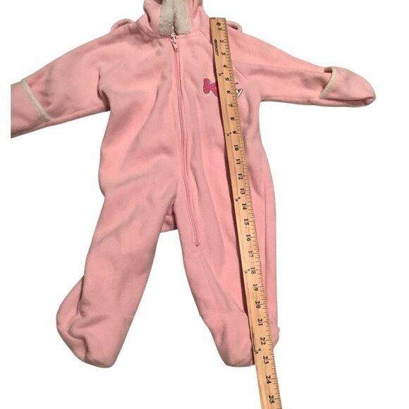 Arizona Jean Company Baby Girl Pink Lil Kitty Hooded Jumpsuit 3-6 Months - Picture 3 of 16
